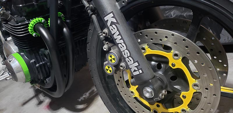 KawasakiKZ650 Cafe Racer Custom Motorcycle Fork Swap